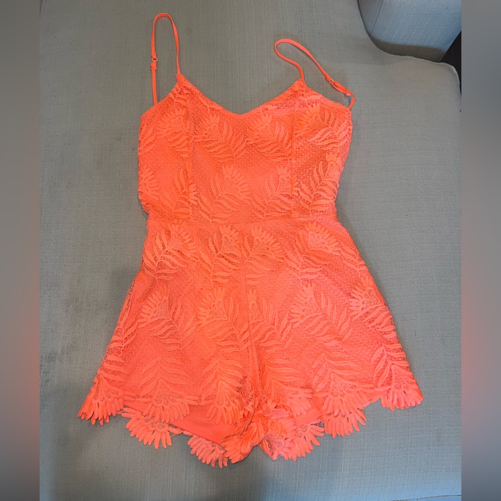 Neon Coral Express Romper
